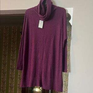 Women's Purple Turtleneck Sweater